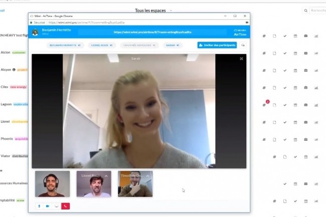 La plateforme Wimi a obtenu la qualification SecNumCloud de l'Anssi pour certains éléments comme la visioconférence. (Crédit Wimi) La plateforme Wimi a obtenu la qualification SecNumCloud de l'Anssi pour certains éléments comme la visioconférence. (Crédit Wimi)