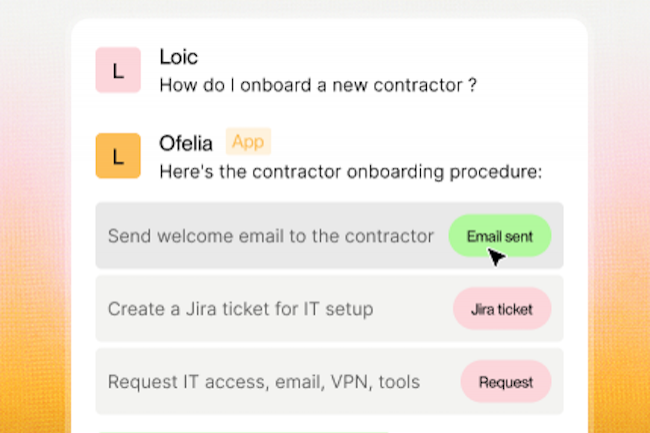Il a suffi à Bonitasoft 18 mois pour développer Ofelia Agentic pour l'orchestration IA dans Slack et Teams. (Crédit Ofelia) Il a suffi à Bonitasoft 18 mois pour développer Ofelia Agentic pour l'orchestration IA dans Slack et Teams. (Crédit Ofelia)