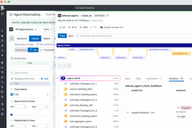 Datadog a présenté plusieurs évolutions se son catalogue d'agents spécialisés Bits notamment pour le développement. (Crédit Datadog) Datadog a présenté plusieurs évolutions se son catalogue d'agents spécialisés Bits notamment pour le développement. (Crédit Datadog)