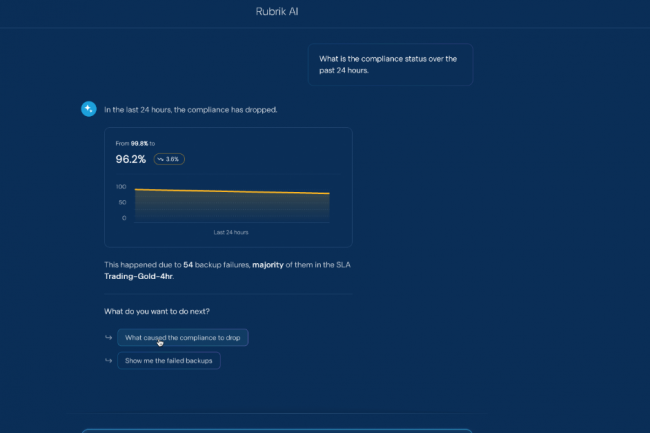 Agent IA, garde-fous agentiques et workflows orchestrés de restauratoon sont au coeur de Rubrik AI. (Crédit Rubrik) Agent IA, garde-fous agentiques et workflows orchestrés de restauratoon sont au coeur de Rubrik AI. (Crédit Rubrik)
