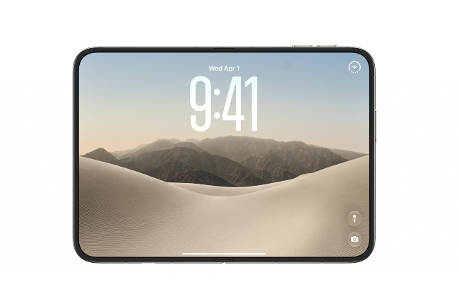 Apple dévoile l’iPhone Duo, son premier smartphone pliable, aux côtés des iPhone 18 Pro et 18 Pro Max lors de la keynote « Surprise and Shine », le 9 septembre 2026. (Crédit: Apple) Apple dévoile l’iPhone Duo, son premier smartphone pliable, aux côtés des iPhone 18 Pro et 18 Pro Max lors de la keynote « Surprise and Shine », le 9 septembre 2026. (Crédit: Apple)