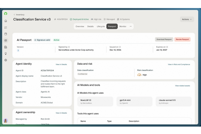IA Passport permet de contrôler les accès des agents IA aux données et aux outils de l’entreprise. (Crédit: ServiceNow) IA Passport permet de contrôler les accès des agents IA aux données et aux outils de l’entreprise. (Crédit: ServiceNow)