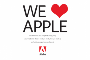 Adobe aime avec rserve Apple