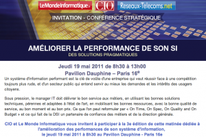 Confrence LMI/CIO: Amliorer la performance de son systme d'information
