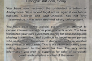 Les  Anonymous  en ligne de mire de Sony