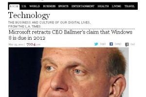 Microsoft rectifie les propos de Steve Ballmer sur Windows 8