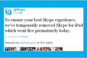 Brve disponibilit de Skype pour iPad