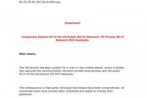 Apr�s une attaque, plus de WiFi public au Parlement europ�en