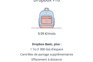 Dropbox propose 1 To de stockage pour 10 €/mois