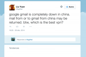 Gmail bloqu� en Chine au niveau DNS
