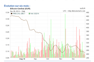 Le Bitcoin a perdu la moiti� de sa valeur en 2014