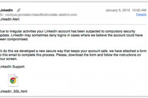 Alerte au phishing sur LinkedIn