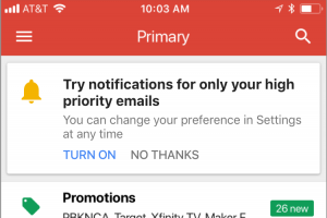 Des alertes filtres sur Gmail pour iOS
