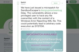 Un micropatch temporaire pour bloquer une faille zero-day dans Windows