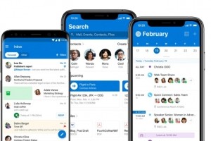 De plus en plus de publicit�s s'immiscent dans les applications gratuites d'Outlook pour iOS et Android. (Cr�dit Photo: Microsoft)