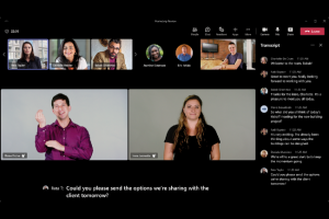 Microsoft pr�sente la vue en langue des signes pour les r�unions d'�quipe. (Cr�dit : Microsoft)