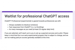 Une liste d'attente a �t� mise en place pour tester la version professionnelle de ChatGPT a indiqu� OpenAI sur serveur Discord. (Cr�dit Photo : DR)