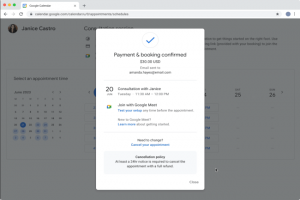 Google a ajout� dans Calendar la possibilit� de payer un rendez-vous avec un professionnel. (Cr�dit Photo : Google)