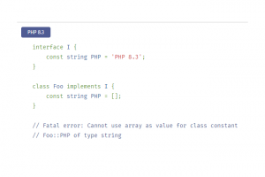PHP 8.3 apporte le typage explicite des constantes de classe