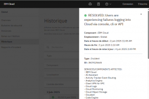 IBM Cloud encore en panne