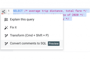 Des requ�tes SQL en langage naturel dans BigQuery