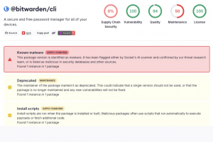 Bitwarden CLI infect� par un trojan