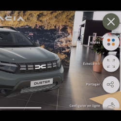 L'application en réalité augmentée Dacia AR aide les vendeurs dans les concessions Dacia à mieux vendre leurs voitures. (Crédit groupe Renault)