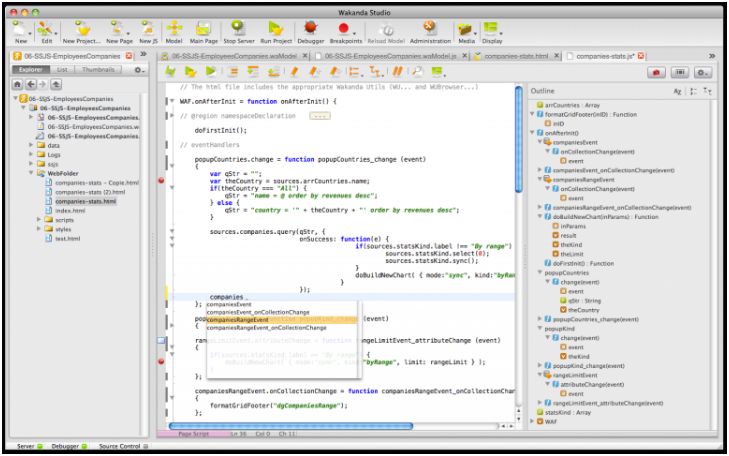 Plateforme de d�veloppement JavaScript Wakanda de l'�diteur fran�ais 4D